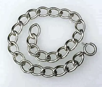 Vintage English Solid Silver Oval Links Charm Bracelet 12.6 Grams 7.5  Long • $24.99