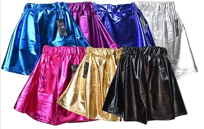 £6.99 • Buy Girls Kids Metallic Dance Skater Skirts Halloween Fancy Ballet Dress Party Top 