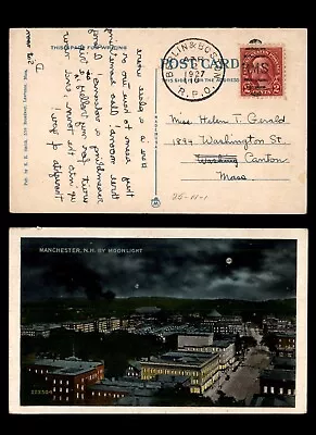 MayfairStamps US 1927 Berlin & Boston RPO To Canton MA Manchester NH By Moonligh • $1