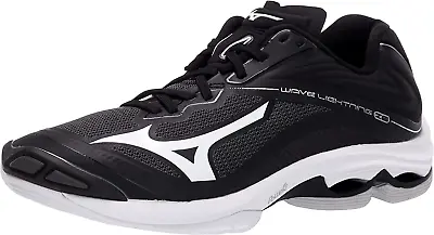 Mizuno Women's Wave Lightning Z6 Volleyball Shoe (Black/white Logo) • $69.95