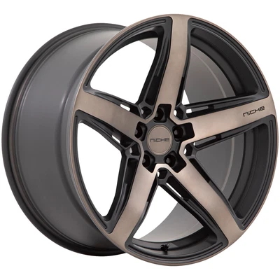 $392 • Buy Niche M271 Teramo 20x9.5 5x4.5  +25mm Black/Tint Wheel Rim 20  Inch