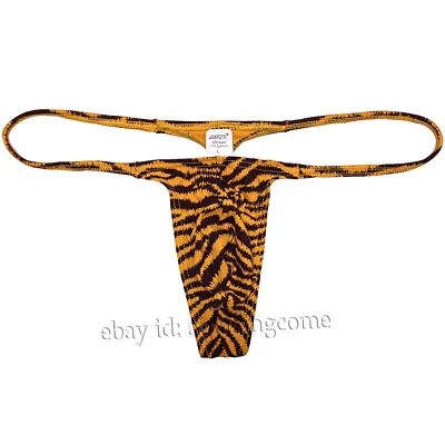 Men Tiger Stripe Micro Thong Underwear Posing T-back Slim Pouch G-string Tangas • $9.63