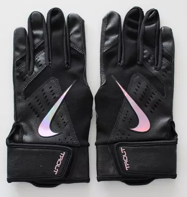 Nike Trout Force Edge Batting Gloves 2.0 Black/Iridescent Mens Large • $35.95