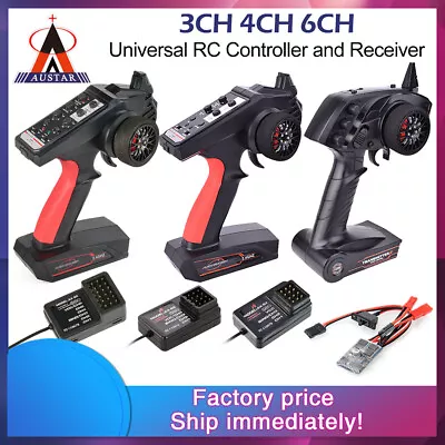 RC Transmitter And Receiver 2.4G 3CH 4CH 6CH Controller For 1/10 1/8 RC Car TRX4 • $10.78