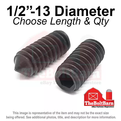 1/2 -13 Alloy Cone Point Allen Socket Set Screw Coarse Black Oxide (Pick Size) • $293.79