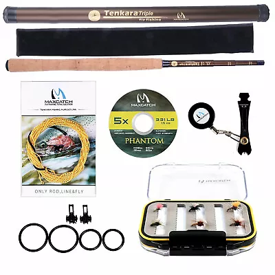 Tenkara 9/10/11/12/13ft Fly Fishing Rod 7:3 Action Telescoping Pole Combo • $72.89