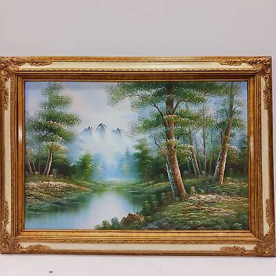 Signed & Framed Mountain Landscape Oil Painting By M. Scott • $9.99