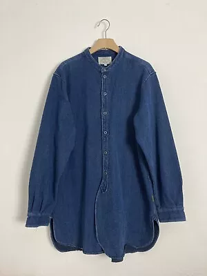 £125 • Buy Rare Vtg 90s Giorgio Armani Jeans Blue Cotton Denim Shirt Tunic M Made In Italy