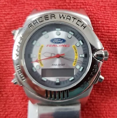 Ford Racing Analog/Digital Watch Metal Band W/ Ford Oval Case - Taxor • $189.99