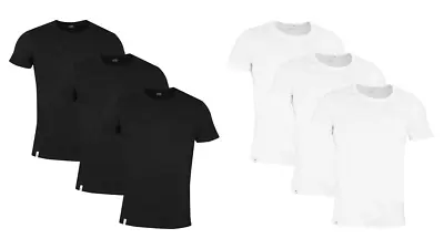 Lacoste 3 Pack T Shirts Mens Black White Cotton Crew Neck Slim Fit • £24.99