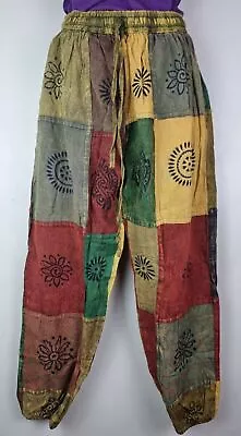 NWT S-5XL Patchwork Casual Cotton Trousers Hippie Yoga Pants Festival Combat SP1 • $39