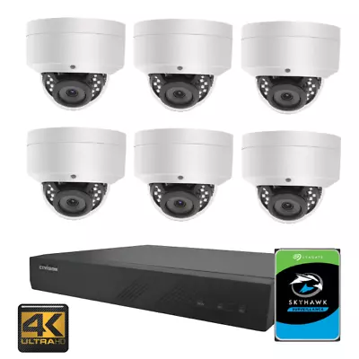 CTVISION Security Camera System 4K 8MP  6 Cams 4TB NVR  PU-81864 • $519