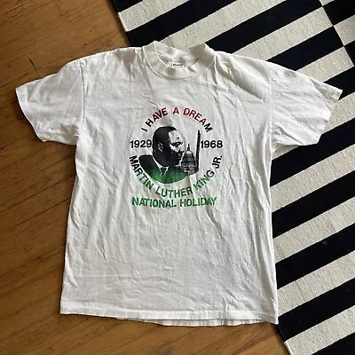 Vintage MLK Memorial Tshirt 80s Martin Luther King Jr. Black History Shirt XL • $28