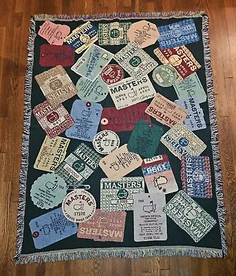 Rare Masters Golf Tournament Augusta National Badges Knit Throw Blanket • $99