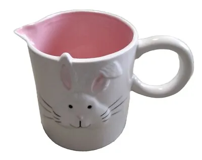 Whimsy Home By Magenta Ceramic Easter Bunny Rabbit Creamer Pitcher Pink White    • $12.95