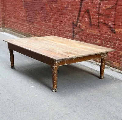 Vintage Mercantile Wood Table 7ft Counter Island Coffee Table Primitive Kitchen • $2750