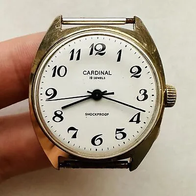 RARE Raketa CARDINAL 2609.HA PChZ AU USSR Watch Wrist White Soviet VTG Men's • $113.55