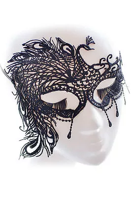 £3.25 • Buy VENETIAN MASQUERADE EYE MASK New Ladies FANCY DRESS Black HALLOWEEN PARTY LACE