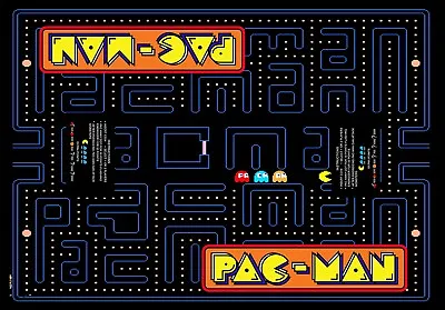 NEW  Arcade Classics  Cocktail Table Underlay  Pac-Man 23  Wide  X 33  Long • $29.99