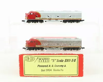N Scale Con-Cor/KATO 2704 ATSF Santa Fe EMD E8A/A Diesel Locomotive Set • $49.98