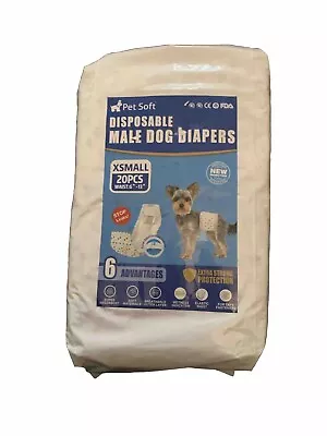 Pet Soft Dog Diapers Male - Disposable Male Dog Wraps Diapers X Small Size. New • $5.39