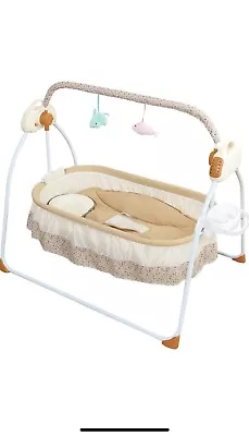 Electric Bluetooth Baby Crib Cradle Infant Rocker Auto-Swing Sleep Bed Baby USB! • £80