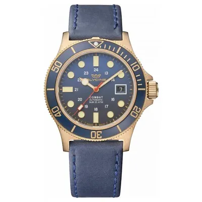 GLYCINE Combat Sub 42 Bronze Automatic Watch Leather Strap Quality Worth A Look? • $995