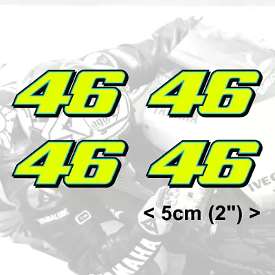 Rossi Sticker 46 FLUORESCENT YELLOW Vinyl (2013)  4 X 5cm 2  Stickers • £4.25