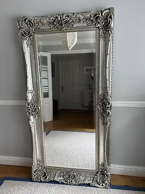 Extra Large Ornate Silver / Gold Floor Wall Leaner Mirror French Living Room  • £72