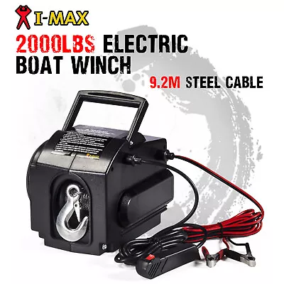 I-MAX 12V 2000LBS Portable Detachable Electric Cable Boat Winch ATV Quad 4WD 4x4 • $139