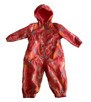 Kids Fleece Lined Puddle Suit Age 12-18 Months CATS Design • £2.50