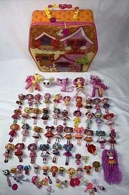 Lalaloopsy Mini Doll Lot Accessories 37 Mini Dolls Plus Extras & Carrying Case • $65