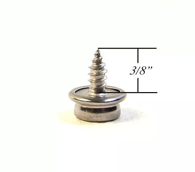 Snap Fastener 3/8  Screw Stud 100% Stainless Steel 50 Pc. Set Marine Grade • $27.88