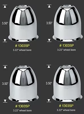 4 Cap Deal 3.22  Shaft Base Diameter Bore Push Thru Wheel Rim Chrome Center Cap • $39.95