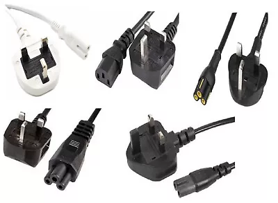 £0.99 • Buy Power Cable C7 C13 C5 2m  1.5m 3m Lead Cord Kettle White Black Lot For Universal