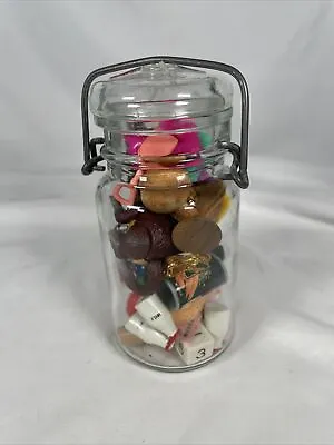 Vintage Grandma Canning Jar 1879 Stamp Filled Junk Drawer Treasures • $18