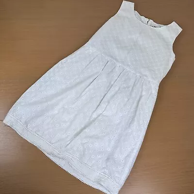 Vineyard Vines Sleeveless Eyelet A-line White Dress Girls Size 14 • $26.99