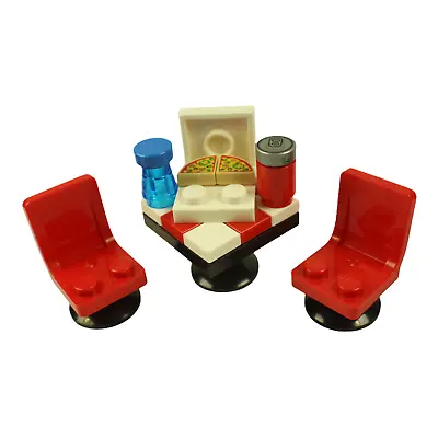 £4.99 • Buy LEGO City Pizza Shop Parlour Table Chairs Can Of Pop Soda Bottle Water Pizza Box