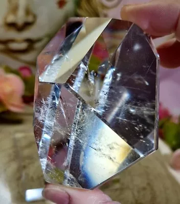 High Quality Brazilian Clear Quartz Crystal Small Rainbows 75mm 178g & Stand • £40