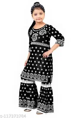 Indian Beautiful Printed New Sharara Rayon For Girls Kids Without Dupatta - FS • $40.55