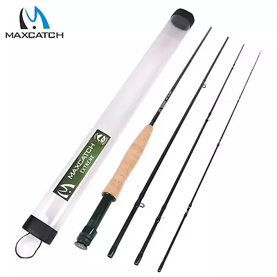 Maxcatch Extreme Graphite Fly Fishing Rod 3/4/5/6/7/8/10wt 9FT IM6 Carbon Blank • $49