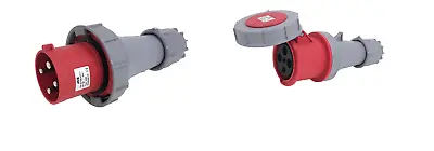 £96.35 • Buy JCE 63 Amp 4 Pin Red Trailing Plug & Socket 415V IP67 Waterproof Rated. 3 Phase