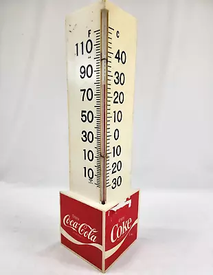 Vintage Coke Coca Cola Triangle Thermometer Plastic Red White Works USA Made • $29.99