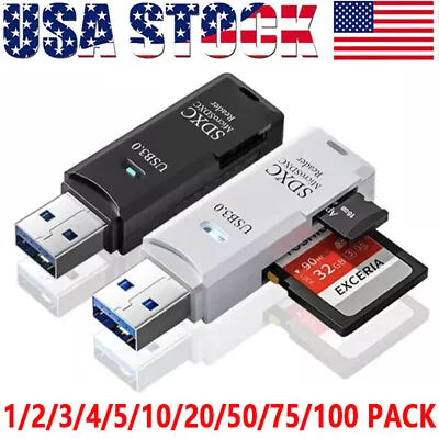 USB3.0 SD Card Reader For PC Micro SD Card To USB Adapter For Camera Memory Lot • $160.89