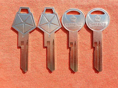 4 Roadrunner Challenger Gtx Dart Nos Key Blanks 1969 1970 1971 1972 1973 1974 • $10.77