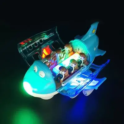 Electric Airplane Toys Music Aeroplane Toy With Colorful LED Lights 360°Rotating • $19.91