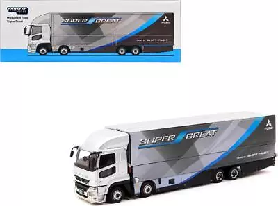 Mitsubishi Fuso Truck Silver Metallic With Transporter Super Great Truck64 1/64 • $93.59