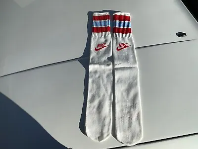 Vintage New/Old Stock 80-90s Nike Spellout Tube Socks Red Swoosh Men's Sz 10-13 • $39.99