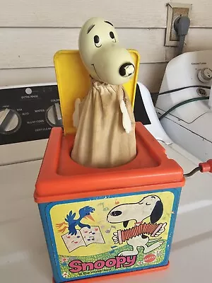 VTG 1976 Mattel Peanuts Snoopy Jack In The Music Box - Retro Toy - Charlie Brown • $45.94