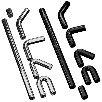£12.51 • Buy Aluminium Universal Alloy Intercooler Pipe Elbow & Black Silicone Hose Pipework